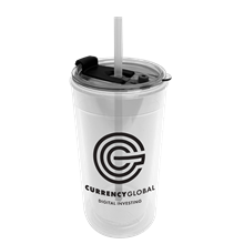 Sentinel 14 oz. Transparent Tumbler with 2-in-1 Flip and Straw hole lid (Straw included)